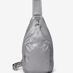 Baggallini Silver Metallic Central Park Sling Bag